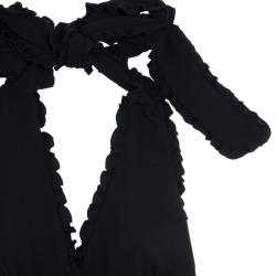 Pre Owned RED Valentino Frill Black Dress M