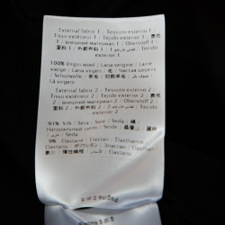 Pre Owned RED Valentino Black Wool Ruffle Trim Detail Long Sleeve Top M