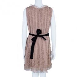 Pre Owned RED Valentino Beige Ruffle Tulle Dress L