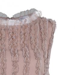 Pre Owned RED Valentino Beige Ruffle Tulle Dress L