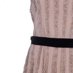 Pre Owned RED Valentino Beige Ruffle Tulle Dress L