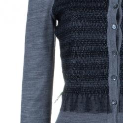 RED Valentino Wool Lace Paneled Cardigan M