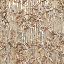 RED Valentino Light Gold Embellished Tulle Sleeveless Mini Dress M