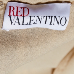 RED Valentino Light Gold Embellished Tulle Sleeveless Mini Dress M