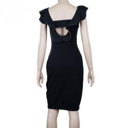 Pre Owned RED Valentino Black Ruffle Sheath Dress M