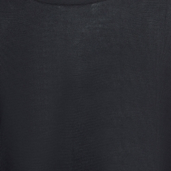 Pre Owned RED Valentino Black Mesh Trim Knit Long Sleeve Mini Dress L