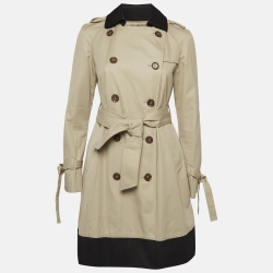 RED Valentino Beige Gabardine Double Breasted Coat S