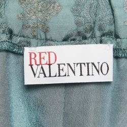 RED Valentino Sage Green Floral Jacquard Trousers M