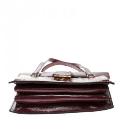 Pre Owned Red Valentino Red Patent Leather Eyelet Shoulder Bag