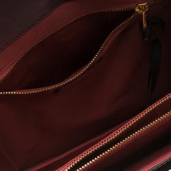 Pre Owned Red Valentino Red Patent Leather Eyelet Shoulder Bag