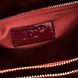 Pre Owned Red Valentino Red Patent Leather Eyelet Shoulder Bag