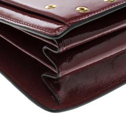 Pre Owned Red Valentino Red Patent Leather Eyelet Shoulder Bag