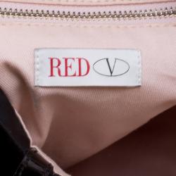 Pre Owned RED Valentino Multicolor Nylon and Leather Trimmed Bow Decorated Tote