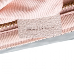 Pre Owned Red Valentino Peach Pink/Black Quilted Faux Leather and Lace Top Handle Shoulder Bag