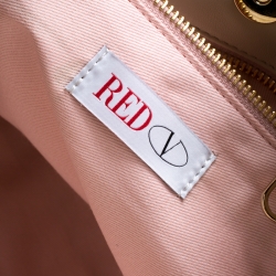 Pre Owned Red Valentino Beige Quilted Faux Leather Tote 