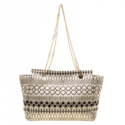 Pre Owned Red Valentino Beige Quilted Faux Leather Tote 