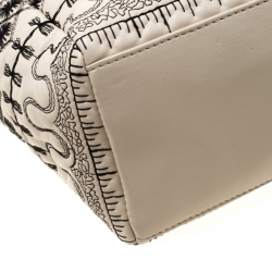 Pre Owned Red Valentino Beige Quilted Faux Leather Tote 