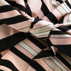 RED Valentino Multicolor Striped Bow Fabric Frame Satchel
