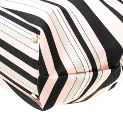 RED Valentino Multicolor Striped Bow Fabric Frame Satchel