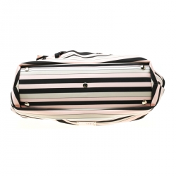 RED Valentino Multicolor Striped Bow Fabric Frame Satchel