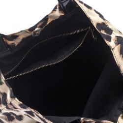 Pre Owned RED Valentino Black/Beige Leopard Print Nylon Bow Tote