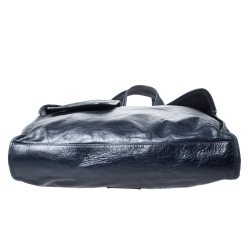 Red Valentino Navy Blue Crinkled Leather Bow Tote bag