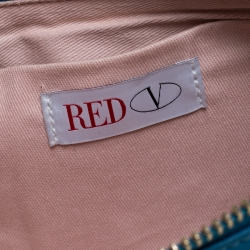 Red Valentino Blue Leather Bow Clutch Bag