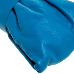Red Valentino Blue Leather Bow Clutch Bag