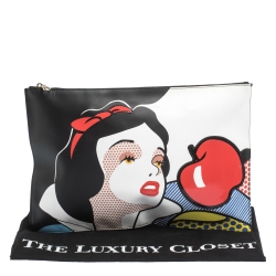 Pre Owned RED Valentino Multicolor Snow White Leather Clutch