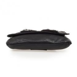 Pre Owned RED Valentino Black Satin And Lace Chain Strap Evening Bag