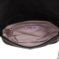 Pre Owned RED Valentino Black Satin And Lace Chain Strap Evening Bag