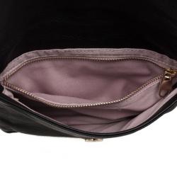 Pre Owned RED Valentino Black Satin And Lace Chain Strap Evening Bag