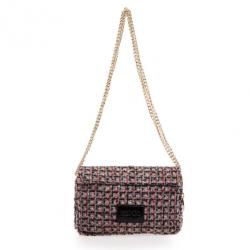 RED Valentino Purple Leather & Tweed Small Shoulder Bag