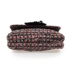 RED Valentino Purple Leather & Tweed Small Shoulder Bag