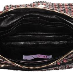 RED Valentino Purple Leather & Tweed Small Shoulder Bag