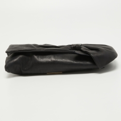 Pre Owned RED Valentino Black Leather Bow Chain Clutch