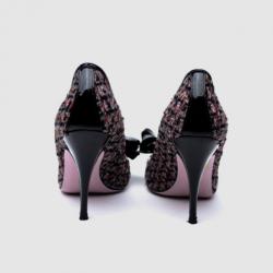 RED Valentino Tweed & Patent Leather Bow Pumps Size 38