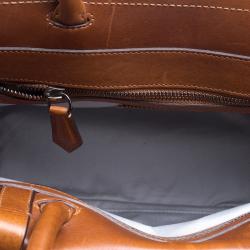 Pre Owned Reed Krakoff Brown/Grey Leather and Felt Boxer Tote