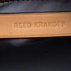 Pre Owned Reed Krakoff Brown/Grey Leather and Felt Boxer Tote