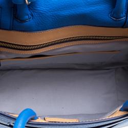 Reed Krakoff Rosewood Blue Leather Boxer Tote
