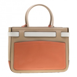 Pre Owned Reed Krakoff Tri Color Leather Medium Boxer Tote