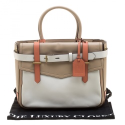Pre Owned Reed Krakoff Tri Color Leather Medium Boxer Tote