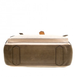 Reed Krakoff Beige Leather and Fabric Boxer Tote