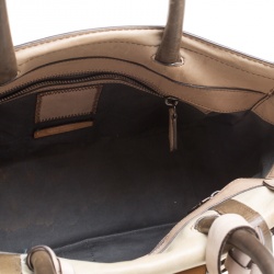 Reed Krakoff Beige Leather and Fabric Boxer Tote
