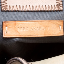 Reed Krakoff Beige Leather and Fabric Boxer Tote