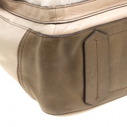 Reed Krakoff Beige Leather and Fabric Boxer Tote
