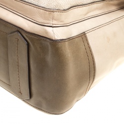 Reed Krakoff Beige Leather and Fabric Boxer Tote