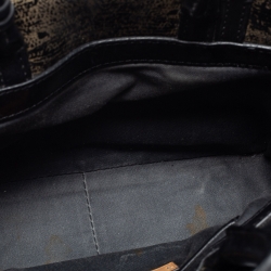 Pre Owned Reed Krakoff Black/Gold Suede and Leather Micro Boxer Tote