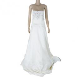 Reem Acra Lush Embellished Wedding Gown L