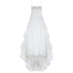 Reem Acra Satin Organza Wedding Dress M